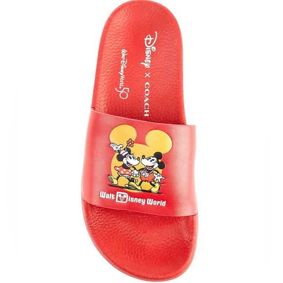 Coach Disney Parks Sports Leather Logo Slide Sandals - Picture 5 of 11